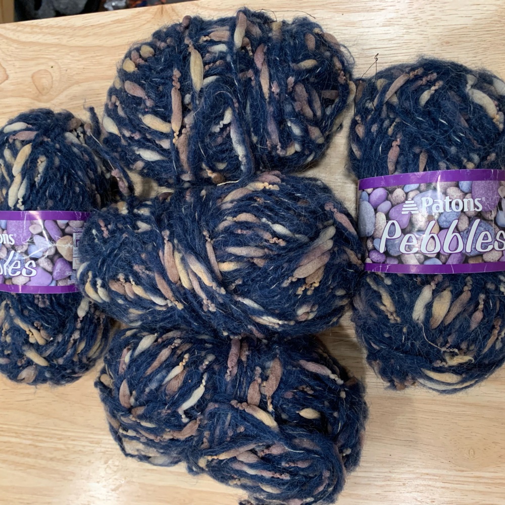 Patons Pebbles Yarn - Blue and Tan